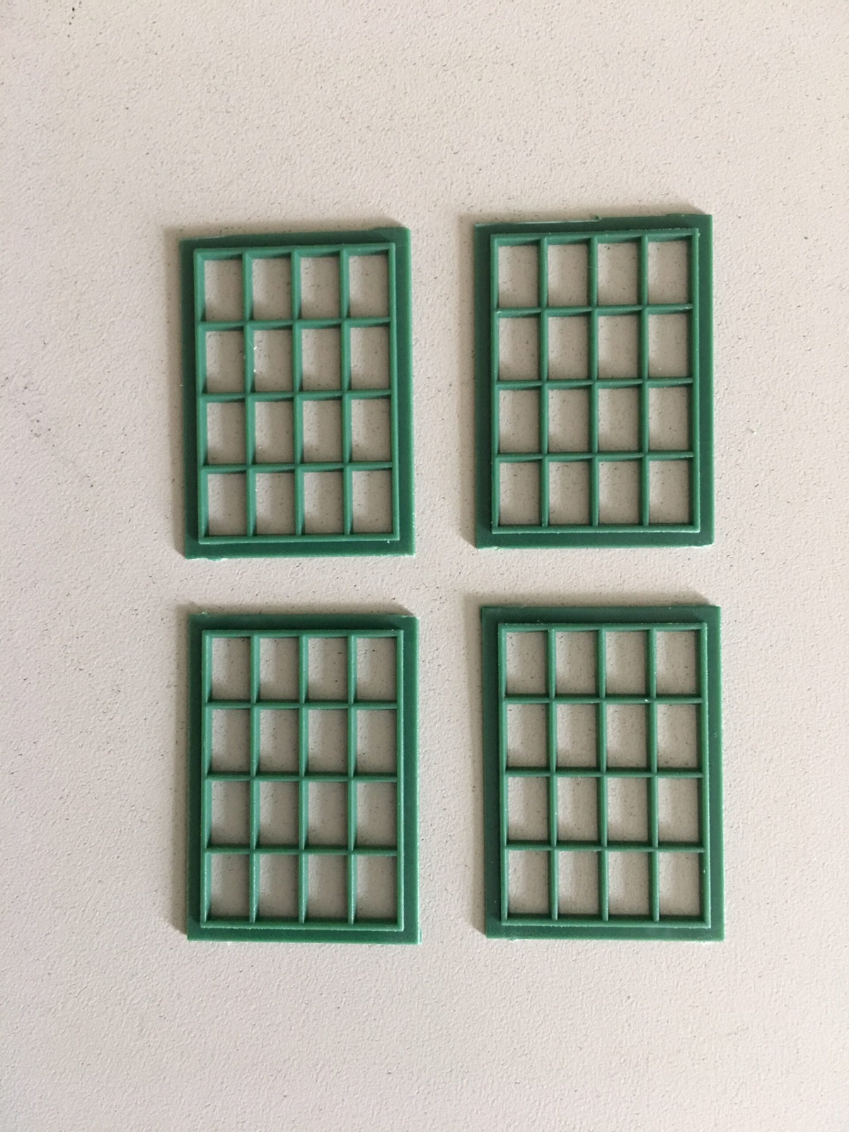 Pikestuff 541-3002 HO scale machine shop windows, four green 16-pane frames