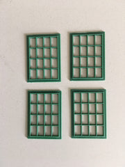 Pikestuff 541-3002 HO scale machine shop windows, four green 16-pane frames
