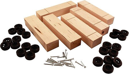 PineCar Basic Block w/Wheels & Axles Bulk (6) #4051 - product image