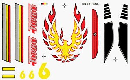 PineCar P313 Turbo Dry Transfer Decal Sheet - product image