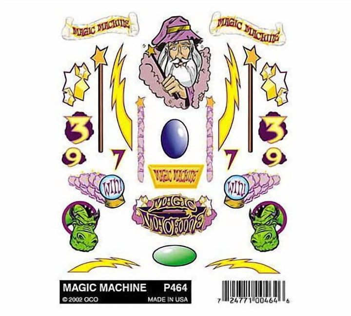 PineCar P464 Magic Machine stick-on decal sheet