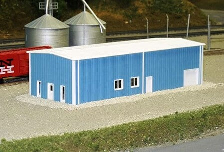 Pikestuff N Scale Prefab Warehouse – 30 x 80 – Blue – 8003– product image