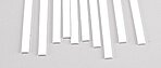 Plastruct MS-419 .040 x .187 x 10 inch white styrene strips 90748