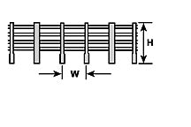 Plastruct 90455 FEN-18 Ranch Fence – O Scale / 1:48 — manufacturer product diagram
