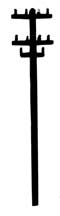 Plastruct 94853 Telephone Pole Set – N Scale / 1:200 — manufacturer product diagram