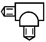 Plastruct 95204 TP-8 Tee Fitting – 5-Pack — manufacturer product diagram