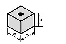 Plastruct 95402 CB-14 7/16" ABS Column Base – 5-Pack — manufacturer product diagram