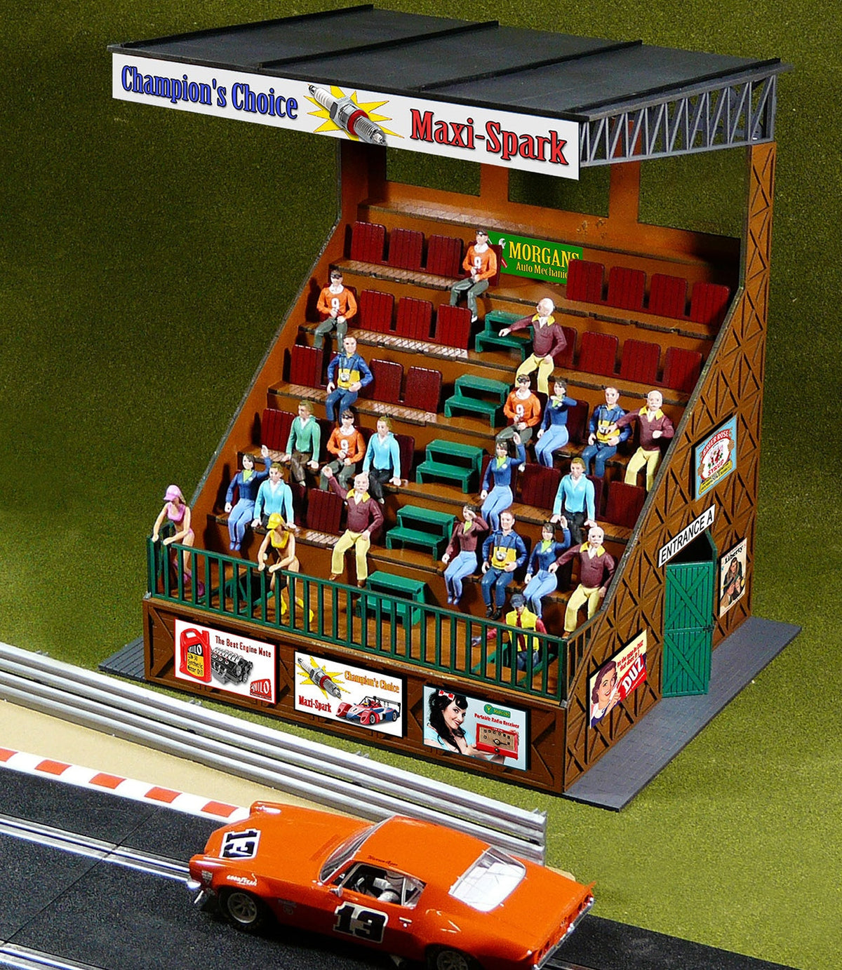 Bachmann Proses 39205 1:32 retro grandstand laser-cut slot-car kit exact product image