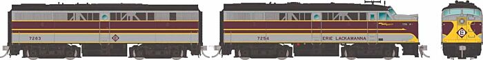 Rapido 37547 HO Erie Lackawanna ALCo FA-1 7254 and FB-1 7263 locomotive pair, manufacturer artwork