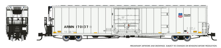 Rapido 567004A N scale Union Pacific Greenbrier refrigerated car, preliminary artwork showing ARMN 170137