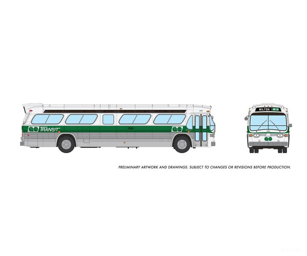 Rapido Trains 753106 HO scale GO Transit early New Look Bus, delivery #1000, side and front artwork