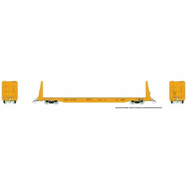 Rapido HO ONR Yellow Scheme Marine Industries Bulkhead Flatcar Single - 147007A