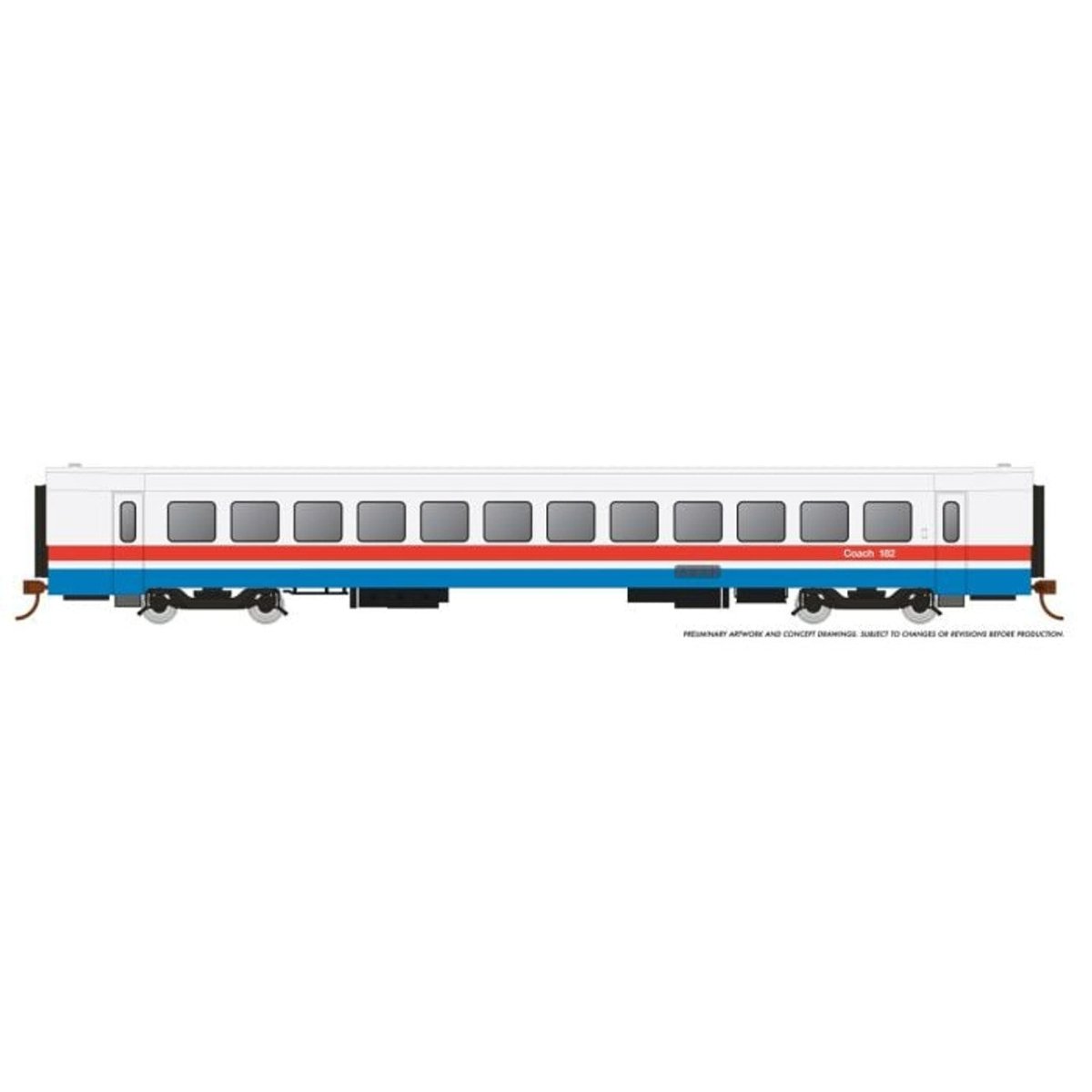 Rapido HO Scale Amtrak RTL Turboliner Coach Phase III Early #182 - 25101– product image