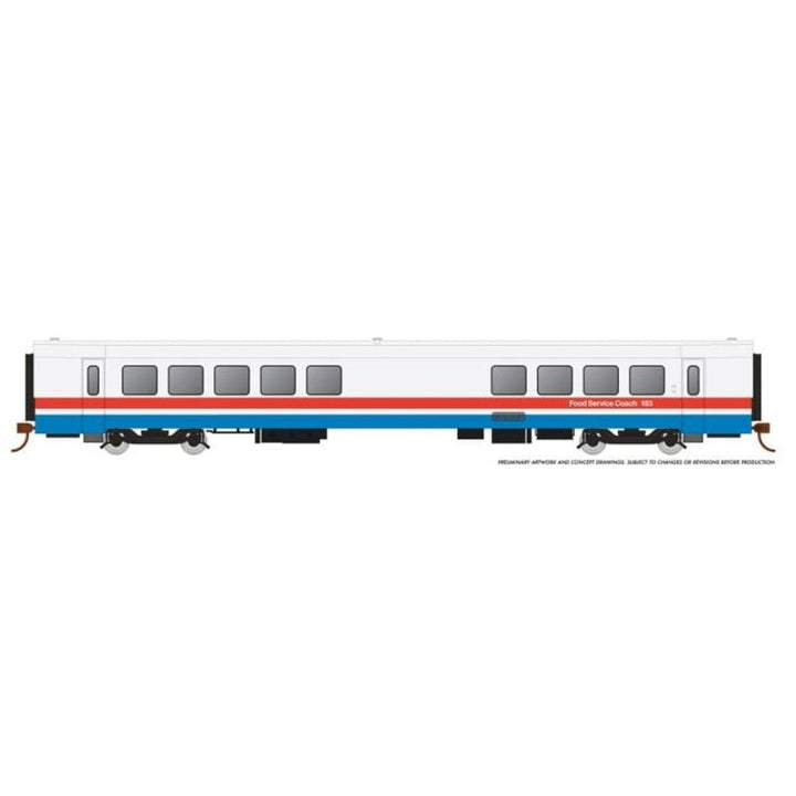 Rapido HO Scale Amtrak RTL Turboliner Coach Snack Bar Phase III Early #183 - 25103