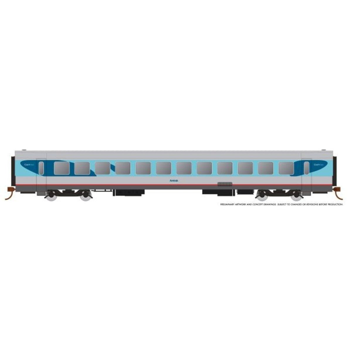 Rapido HO Scale Amtrak RTL Turboliner Coach Unnumbered - Phase V - 25107– product image