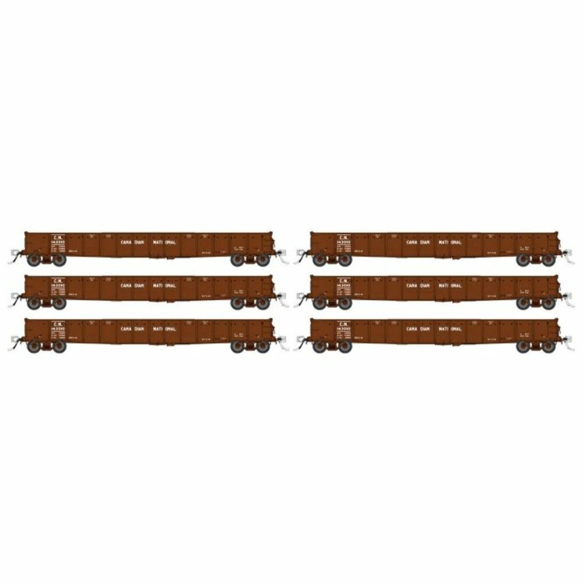 Rapido HO Scale Canadian National 52' 6" Canadian Mill Gondola (6) - 50048– product image