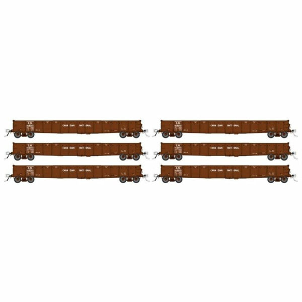 Rapido HO Scale Canadian National 52' 6" Canadian Mill Gondola (6) - 50048