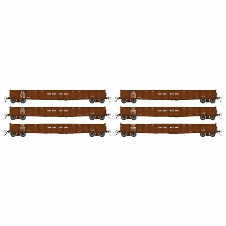 Rapido HO Scale Canadian National 52' 6" Canadian Mill Gondola (6) - 50048
