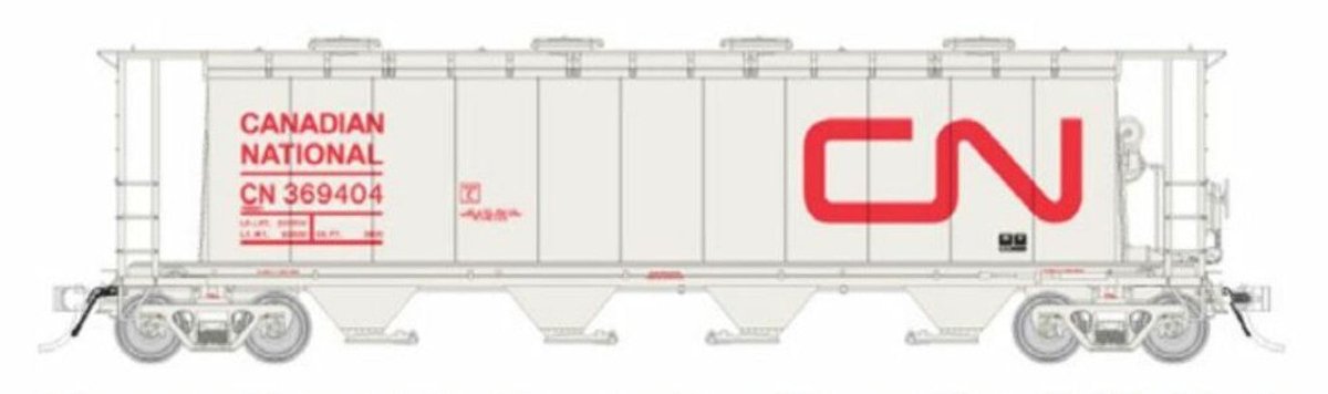 Rapido HO Scale Canadian National NSC 3800 Cu. Ft. Covered Hoppers #2 (6) - 127024 — exact product reference