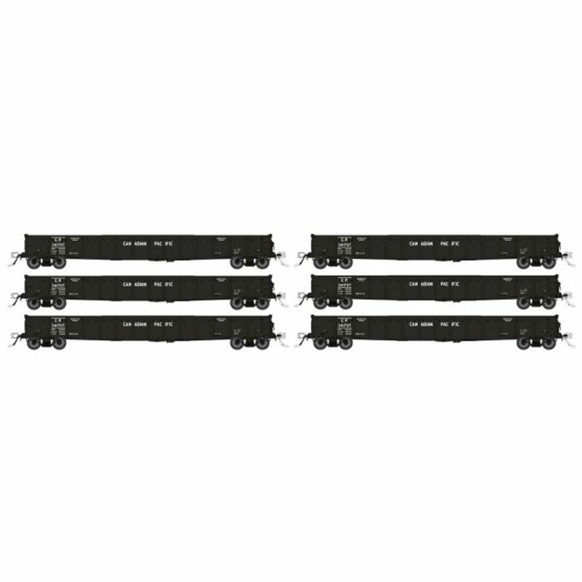 Rapido HO Scale Canadian Pacific 52' 6" Canadian Mill Gondola (6) - 50051– product image