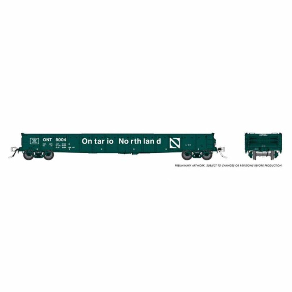 Rapido HO Scale Ontario Northland 52' 6" Canadian Mill Gondola - 50053A– product image