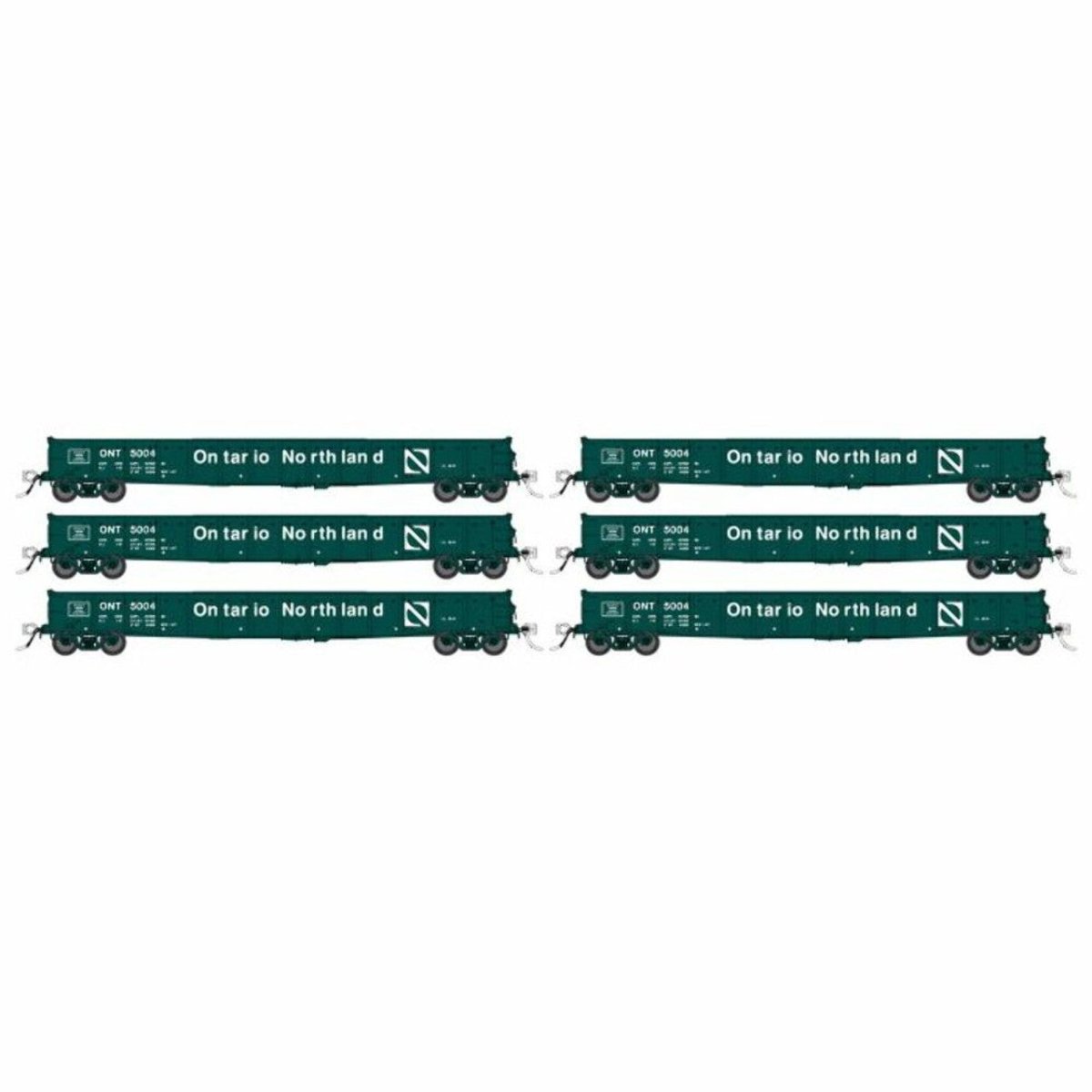 Rapido HO Scale Ontario Northland 52' 6" Canadian Mill Gondola (6) - 50053– product image