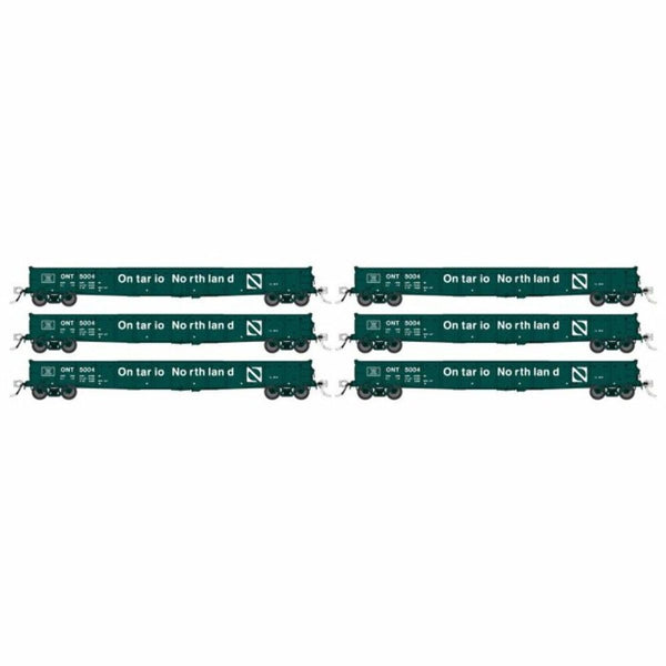 Rapido HO Scale Ontario Northland 52' 6" Canadian Mill Gondola (6) - 50053