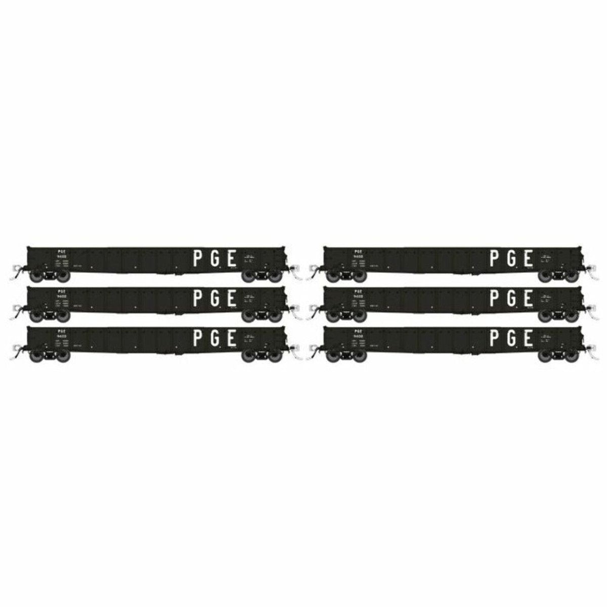 Rapido HO Scale Pacific Great Eastern 52' 6" Canadian Mill Gondola (6) - 50055– product image