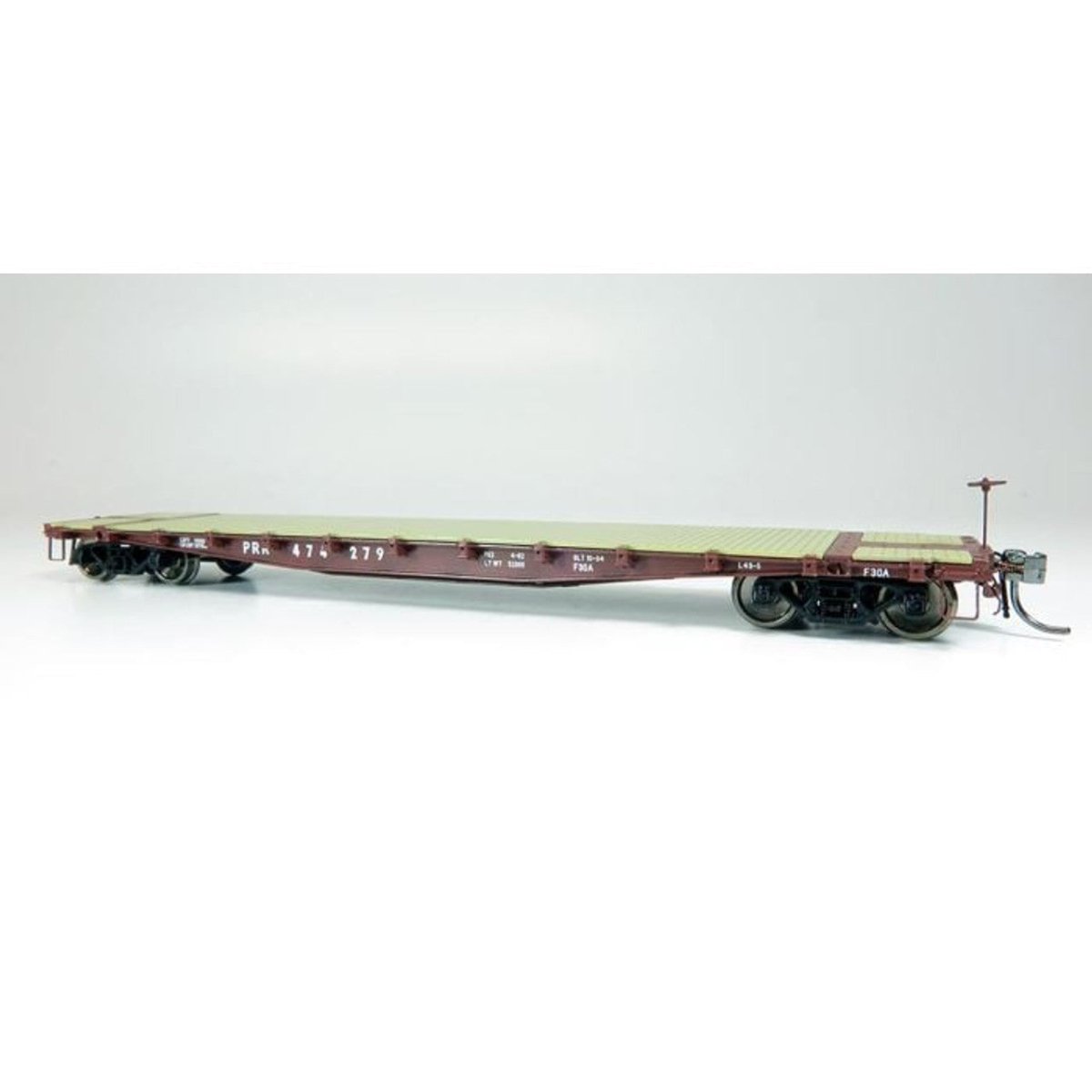 Rapido HO Scale Pennsylvania 1960s Era F30A 50' Flat Car 6-Pack - 138003– product image