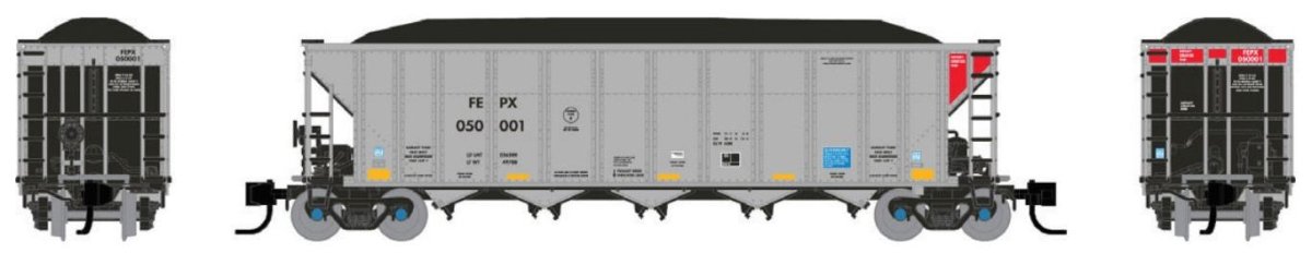Rapido N Scale FEPX AutoFlood III RD Coal Hoppers Pack of 6 #1 - 538033– product image