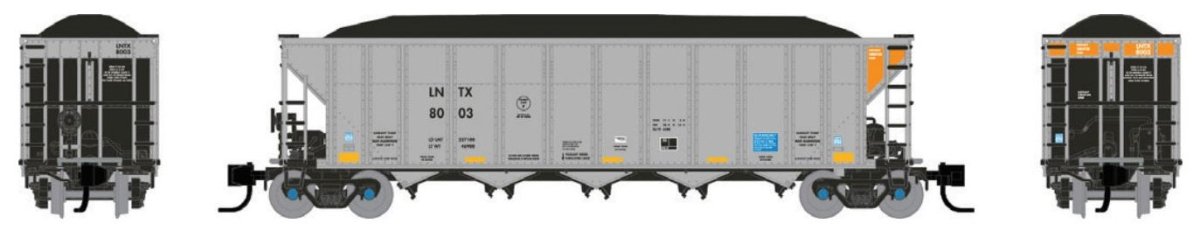 Rapido N Scale LNTX AutoFlood III RD Coal Hoppers Pack of 6 #1 - 538034– product image