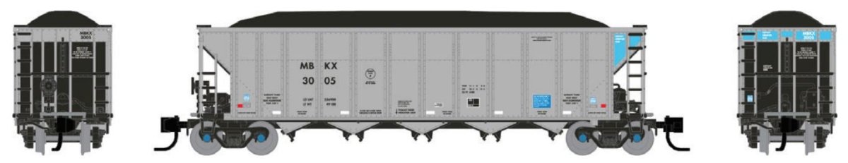 Rapido N Scale MBKX AutoFlood III RD Coal Hoppers Pack of 6 #2 - 538037– product image
