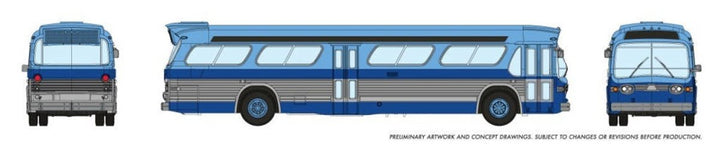 Rapido N Scale New York New Look Bus Blue - 573005 — exact product view