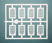 Ratio 523 eight arched industrial window frames on sprue