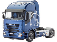 Revell 07423 1:24 Iveco Stralis truck, assembled and painted example in blue with white horse graphics