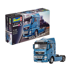 Revell 07426 MAN TGX XLX 1:24 model kit box and assembled truck example