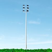 Rock Island Hobby 012200 HO scale playground and arena lights, one pole shown in a scenic example; scenery is not included.