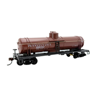 Rock Island Hobby 032203 HO scale Pennsylvania Railroad 498733 single-dome tank car, angled view.