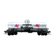 Rock Island Hobby 032204 HO scale Mobilgas single-dome tank car, side view.