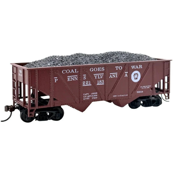 Roundhouse RIH032207 HO Pennsylvania Railroad 36-foot hopper with coal load