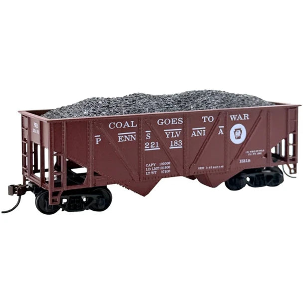 Roundhouse RIH032207 HO Pennsylvania Railroad 36-foot hopper with coal load
