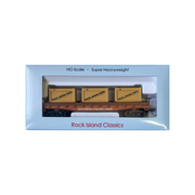 Rock Island Hobby 032212 HO scale Southern Pacific 140230 flat car with three crates, in retail packaging.