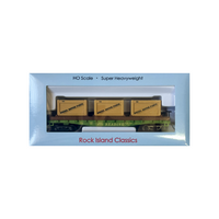 Rock Island Hobby 032214 HO scale Reading flat car with three crates, in retail packaging.