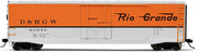 Rivarossi HR6583B HO scale Denver and Rio Grande Western boxcar number 60940, side view