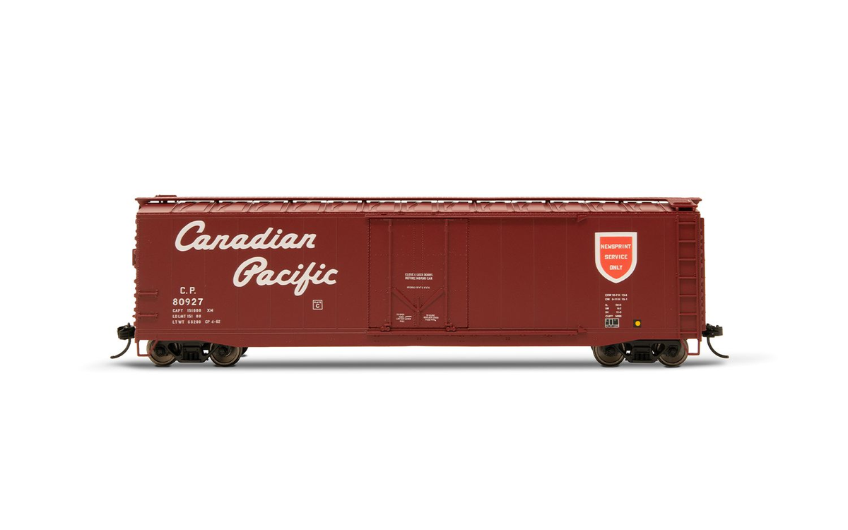 Rivarossi HR6636D HO scale Canadian Pacific boxcar number 80927, side view