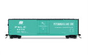 Rivarossi HR6663A HO scale Pittsburgh and Lake Erie turquoise plug-door boxcar number 6458