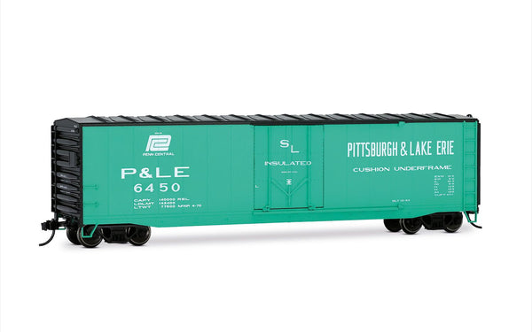 Rivarossi HR6663B HO scale Pittsburgh and Lake Erie turquoise plug-door boxcar number 6450