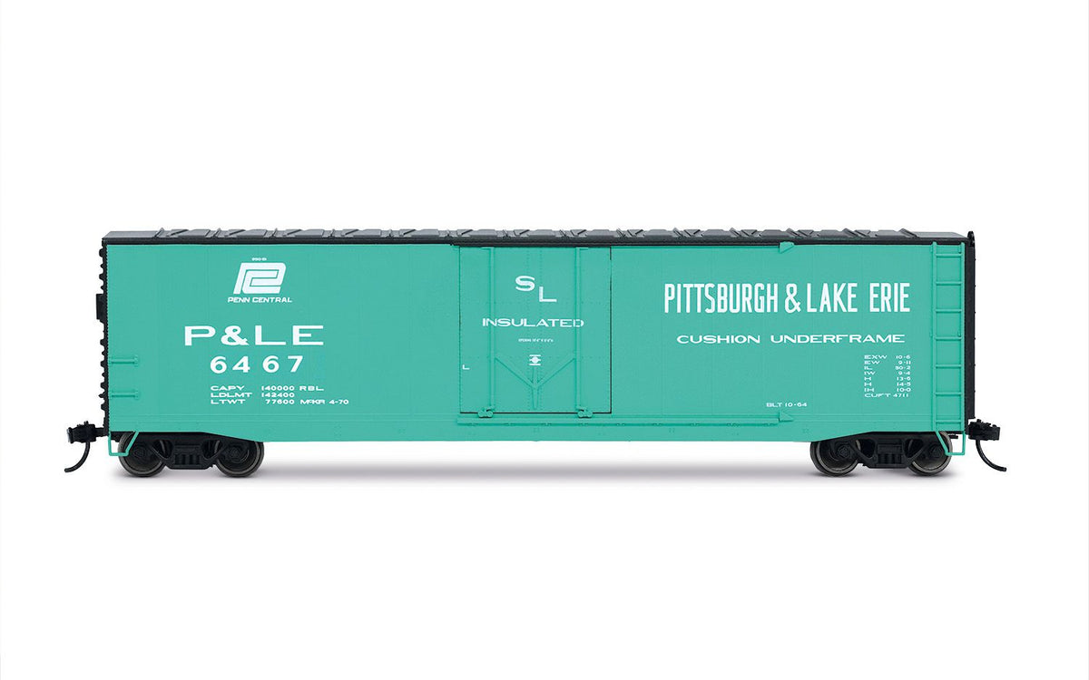 Rivarossi HR6663D HO scale Pittsburgh and Lake Erie turquoise plug-door boxcar number 6467