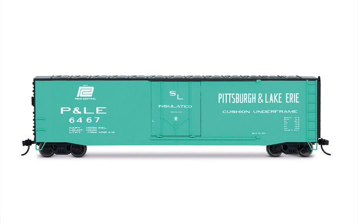Rivarossi HR6663D HO scale Pittsburgh and Lake Erie turquoise plug-door boxcar number 6467