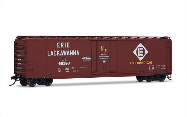 Rivarossi HR6664A HO scale Erie Lackawanna plug-door boxcar number 68398 with roofwalk
